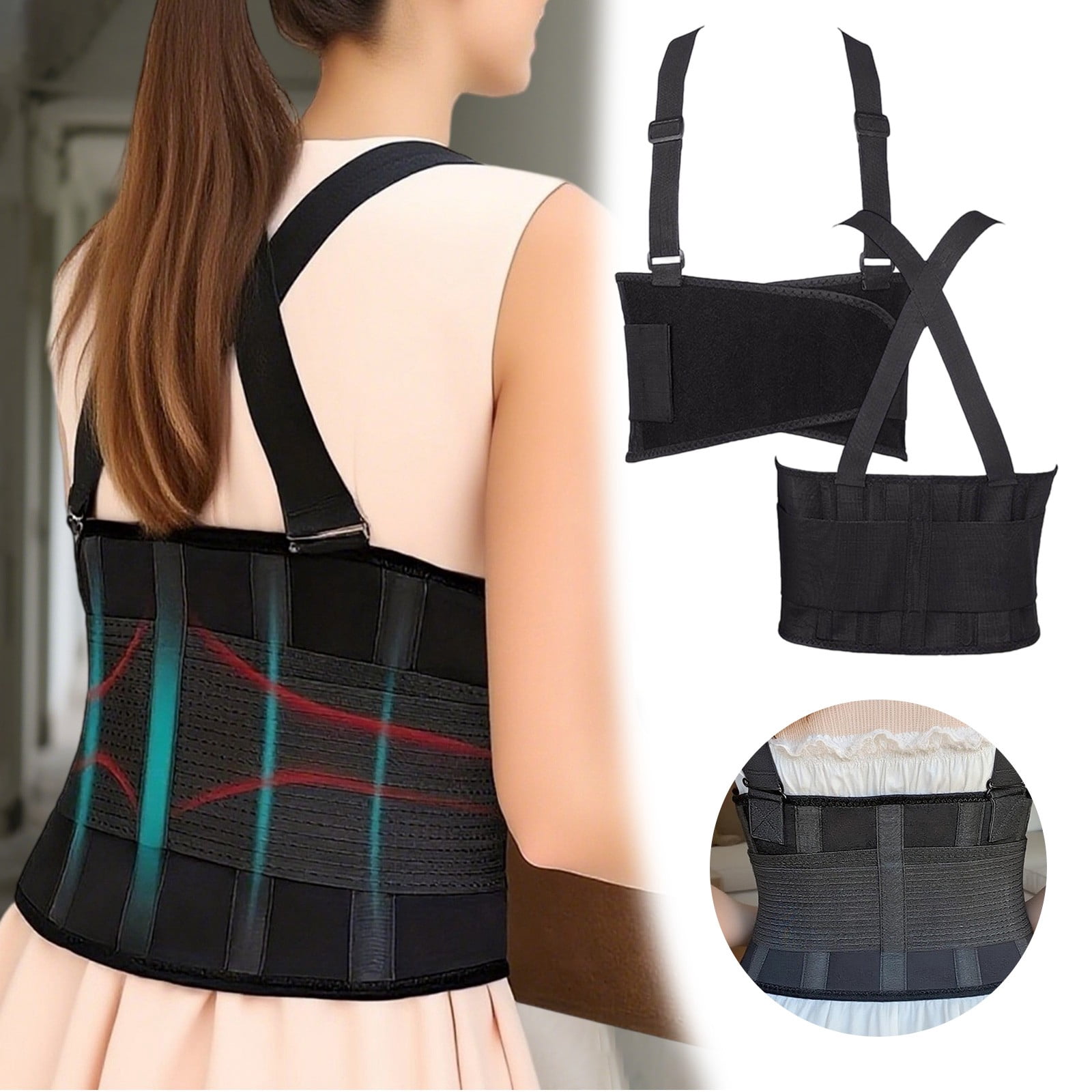 Adjustable Lower Back Support Belt for Men and Women - Breathable Waist Brace for Posture Correction Sports Injury Prevention Sciatica