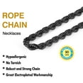 thumbnail image 2 of TINGN Black Chain for Men 3mm 16 Inch Stainless Steel Black Twist Rope Chain Necklace for Men, 2 of 7