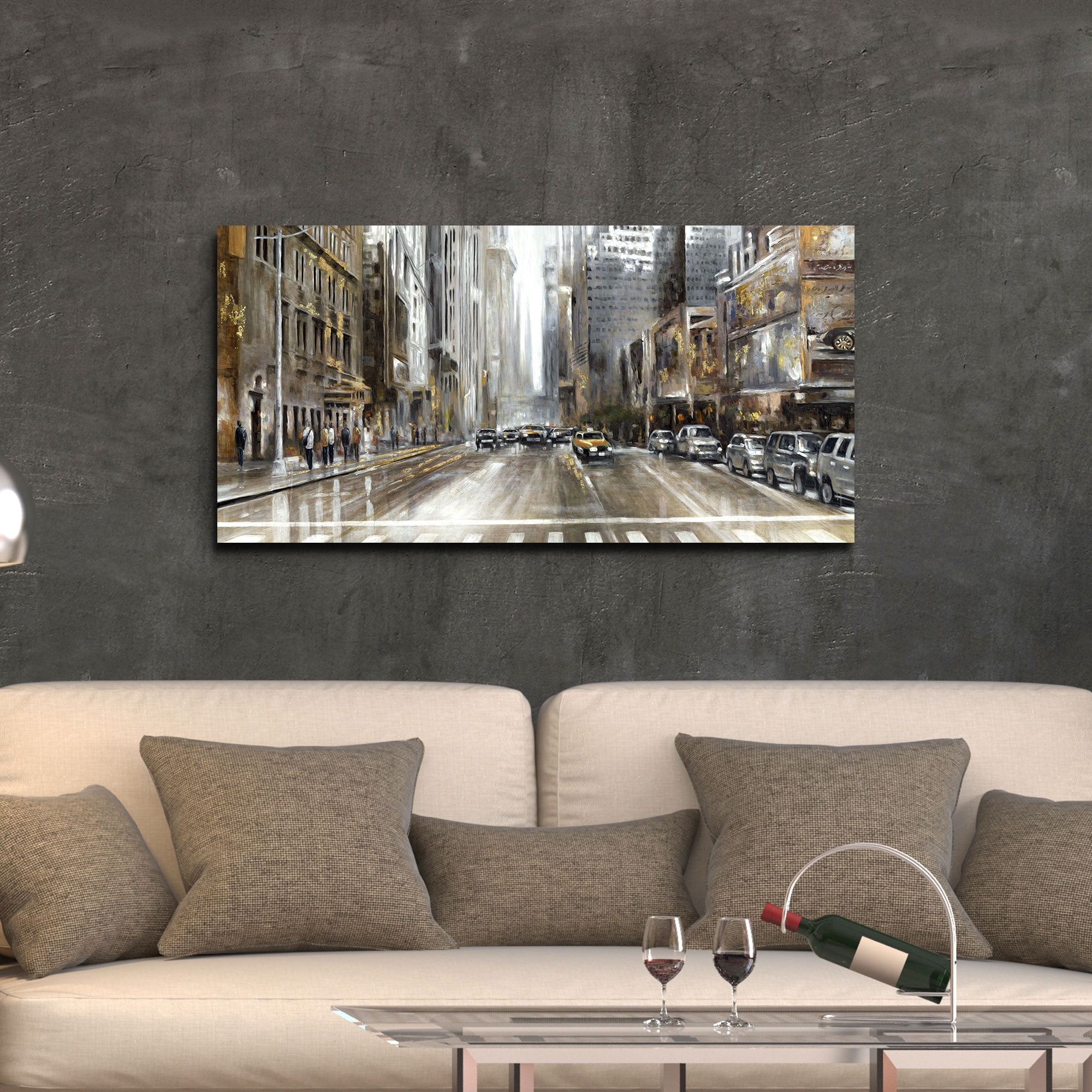 Masterpiece Art Gallery Rush Hour Panel New York City By Emily Williams Canvas Art Print 24" x 48"