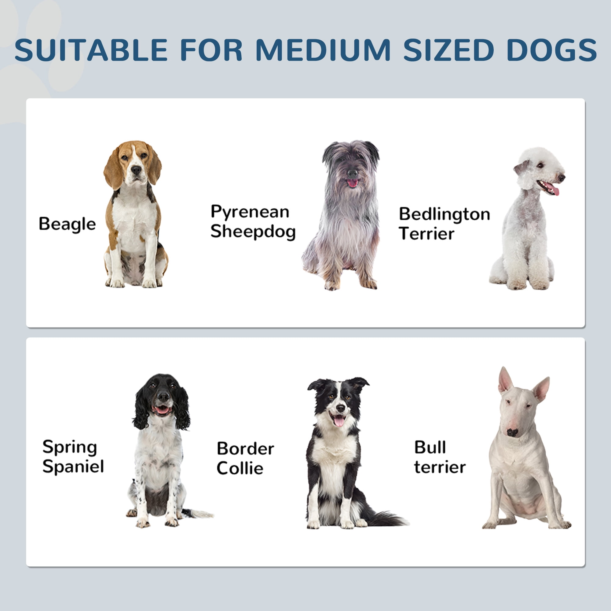 Dog Bed PawHut Dog Feeding Station, Dog Food Storage Cabinet with Hidden Dog Bowls, Adjustable Panel, Hooks for Medium Sized Dogs, White,Large Dog Bed