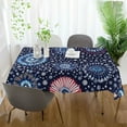 thumbnail image 3 of Yayeee Tablecloths 60" x 120" Rectangle Wrinkle Resistant Party Table Cover, Blue Fireworks Pattern, 3 of 8