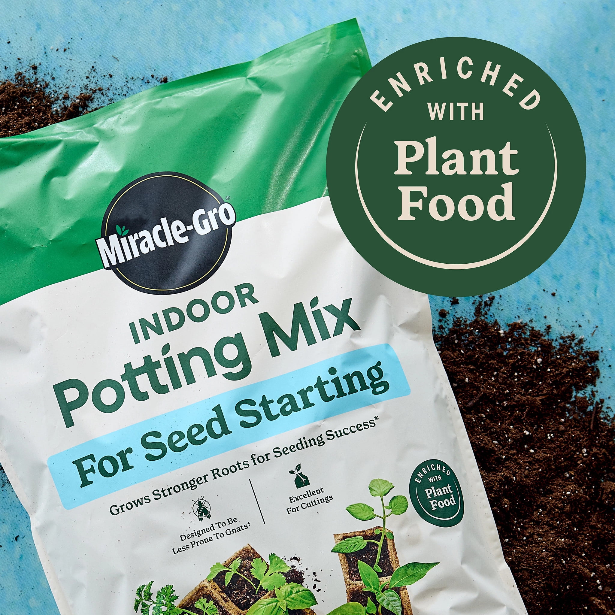 (2 pack) Miracle-Gro Indoor Potting Mix for Seed Starting, Excellent for Cuttings, 8 qt.
