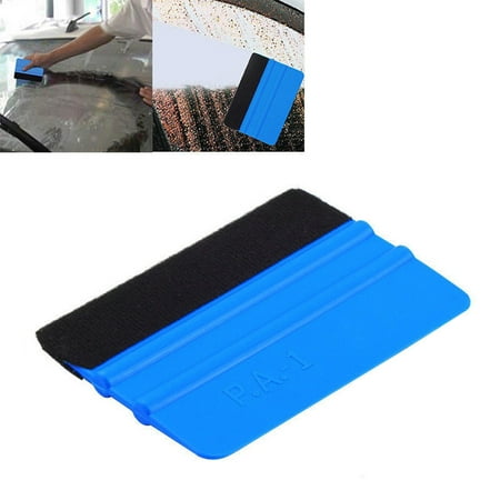 

Pgeraug Scraper Blue Felt Edge Squeegee Car Wrap Application Tool Scraper Decal Cleaning Brush Blue