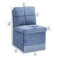 thumbnail image 2 of Set of 4 Linen Upholstered Armless Dining Chair with Casters and Storage space (Blue), 2 of 11