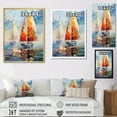 thumbnail image 4 of Designart "Sailboat modern Winds II" Nautical & Beach Floater Framed Wall Art Living Room, 4 of 7