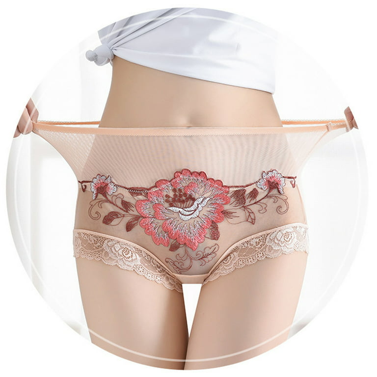 Buy Clovia Beige Floral Print Polyamide Single Thong Panty Online
