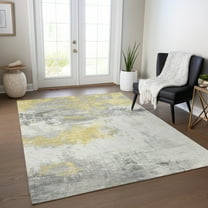 Addison Rugs Chantille Indoor/Outdoor Transitional Abstract Gold Washable Rectangle Rug, 5' x 7'6"