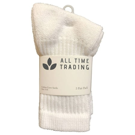 

Kids Wholesale Unisex Cotton Winter Crew Socks - White USA Crew Socks For Kids - 6-8 - 12 Pack