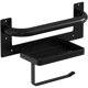 thumbnail image 1 of Porta Rollos Papel de Baño, Portarrollos Papel de Baño con Soporte de Teléfono, Estable, Portarrollos para Papel Higiénico con Pasamanos de Seguridad Montado La pared, Negro, 1 of 4