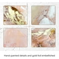 thumbnail image 2 of CREOATE Abstract Wall Art, 3 Pieces Hand-Painted Pink and Gold Painting Canvas Wall Art for Girls Bedroom Wall Decor, 8x16 Inch x3Pcs, Small\u2026, 2 of 7