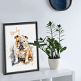 thumbnail image 3 of Lotusprinthandmade Personalized Name Bulldog Gift for Dogs and Dog Lovers Watercolor style Canvas 1.5in 36" x 24", 3 of 5