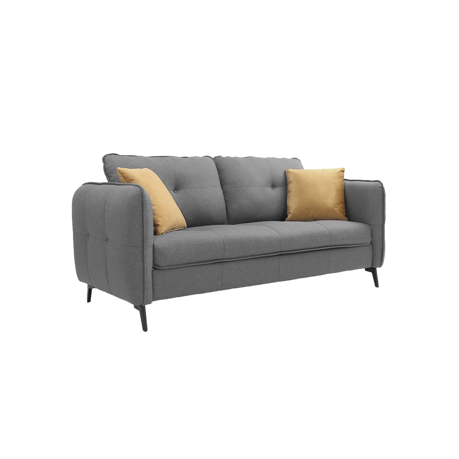 Kadyn 2-Seater Fabric Sofa Couch, Modern Loveseat Sofa with Pillow, Upholstered Linen Fabric Sofa for Living Room, Gray Kadyn 2-Seater Fabric Sofa Couch, Modern Loveseat Sofa with Pillow, Upholstered Linen Fabric Sofa for Living Room, Gray