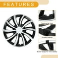 thumbnail image 5 of Unique Bargains 4Pcs R14/ 14 Inch Universal Wheel Rim Hub Cover Wheel Hub Caps Black Silver Tone, 5 of 8