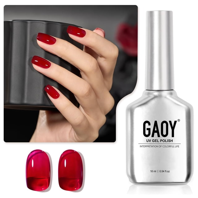 Esmalte de uñas GAOY Sheer Red Gel 16 ml Soak Off Translúcido