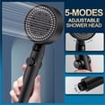 thumbnail image 3 of Multi-Functional High Pressure Shower Head with 5 Modes, High Pressure Handheld Shower Head with ON/Off Switch, Water Saving, Easy to Install (Black-a), 3 of 7