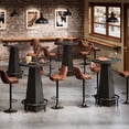 thumbnail image 5 of Tribesigns Bar Table with Metal Footrest, 37.4" High Round Pub Table for Small Bars, Small Home Bar Unit for Dining Room, Black (2Packs), 5 of 7