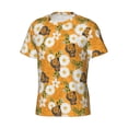 thumbnail image 5 of Qekee White Floral and Butterflies Classic Fit T-Shirt Men's Shirt Men's Tight Short Sleeves for Exercise, Running, Mountaineering - White Floral and Butterflies, 5 of 9