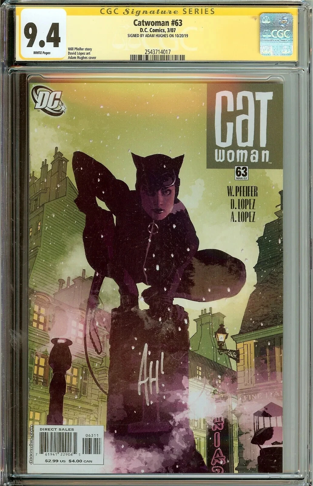Catwoman #63 (DC Comics, 2007) – CGC 9.4 – Signed by Adam Hughes