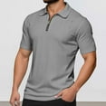 thumbnail image 2 of Mens Polo Shirts Summer Zipper Collared Short Sleeve Tops Comfortable Stretch Sport Moisture Wicking Mens Shirts, 2 of 9