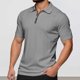 thumbnail image 2 of Camisa de manga corta con solapa y cremallera de color liso para hombre - Poliéster, ligera, informal/deportiva/para actividades al aire libre (S-XXXL), 2 of 8
