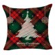 thumbnail image 1 of Flybaeast - Funda de almohada navideña de lino, funda de cojín con letras de cuadrícula verde y roja, decoración para sofá o sala de estar, 1 of 7