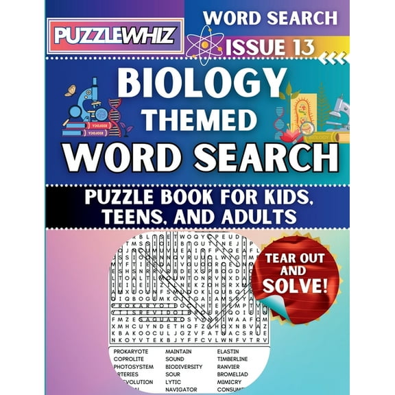 Themed Word Search Puzzles Biology - Themed Word Search - Fun & Educational Puzzles for Kids, Teens, and Adults (Large Print Edition): Featuring En, Book 2, (Paperback)