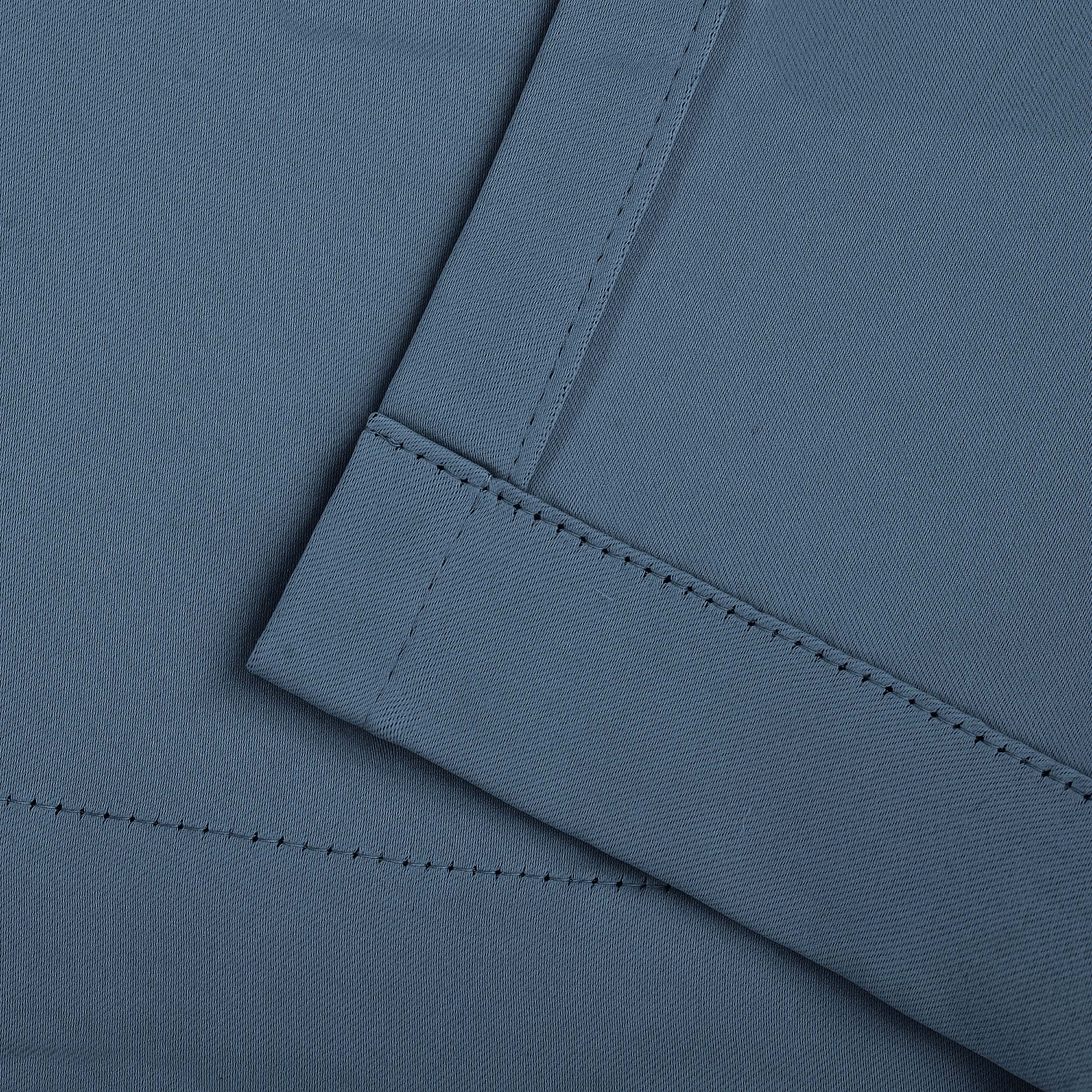 Superior Blackout Solid Light Filtering Grommet Curtain Panel Set, 46" x 63", Denim Blue