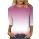 thumbnail image 2 of mfyjkho Tops Deportivos Para Mujer, Camiseta Holgada Estampada De Moda Para Mujer, Blusa De Mangas 3/4, Cuello Redondo, Informal Tops Para Salir S, 2 of 5