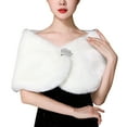 thumbnail image 2 of Miqool Women's Retro Shawl Bridal Wedding Wraps and Shrug Faux Mink Stole for Women and Girls, 2 of 4