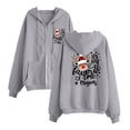 thumbnail image 2 of Women'S Full Zip Up Hoodie Long Sleeved Top Stars Printd Drawstring Hooded Sweatshirts Pockets Jacket Coat With Pockets Gray L, 2 of 3