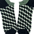 thumbnail image 2 of Olive Green, Black and White 3D Cubed Patterned Ankle Socks, 2 of 3