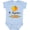 AE-Light Blue, variant on St. Augustine Florida Orange in Heart Boys or Girls Baby Bodysuit