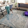 thumbnail image 2 of Surya Tibetan TBT-2326 108x148" Rectangle Fabric Rug in Teal Blue/Charcoal, 2 of 7