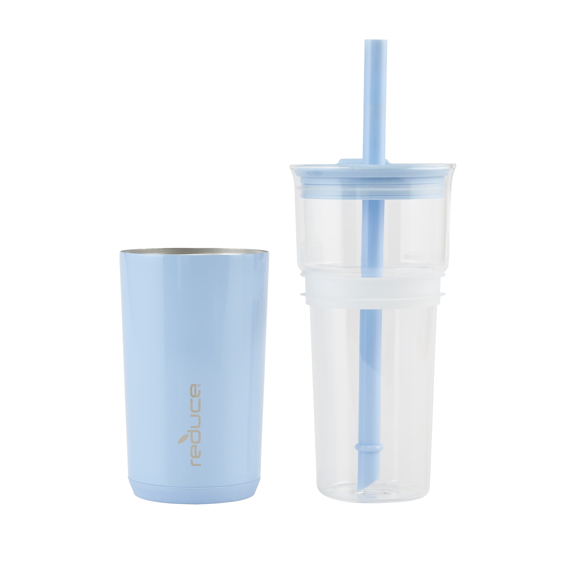 SEPTEMBER - Aster >> 20 oz Glass Cup with Lid + Straw – M Plus B Boutique