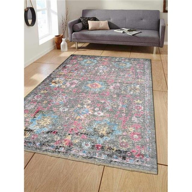 2 Pi x 3 Pi 10 Po. Tapis de Zone Rectangle Oriental Tissé à la Machine en Polyester Tissé à la Main&44; Couleur Multi