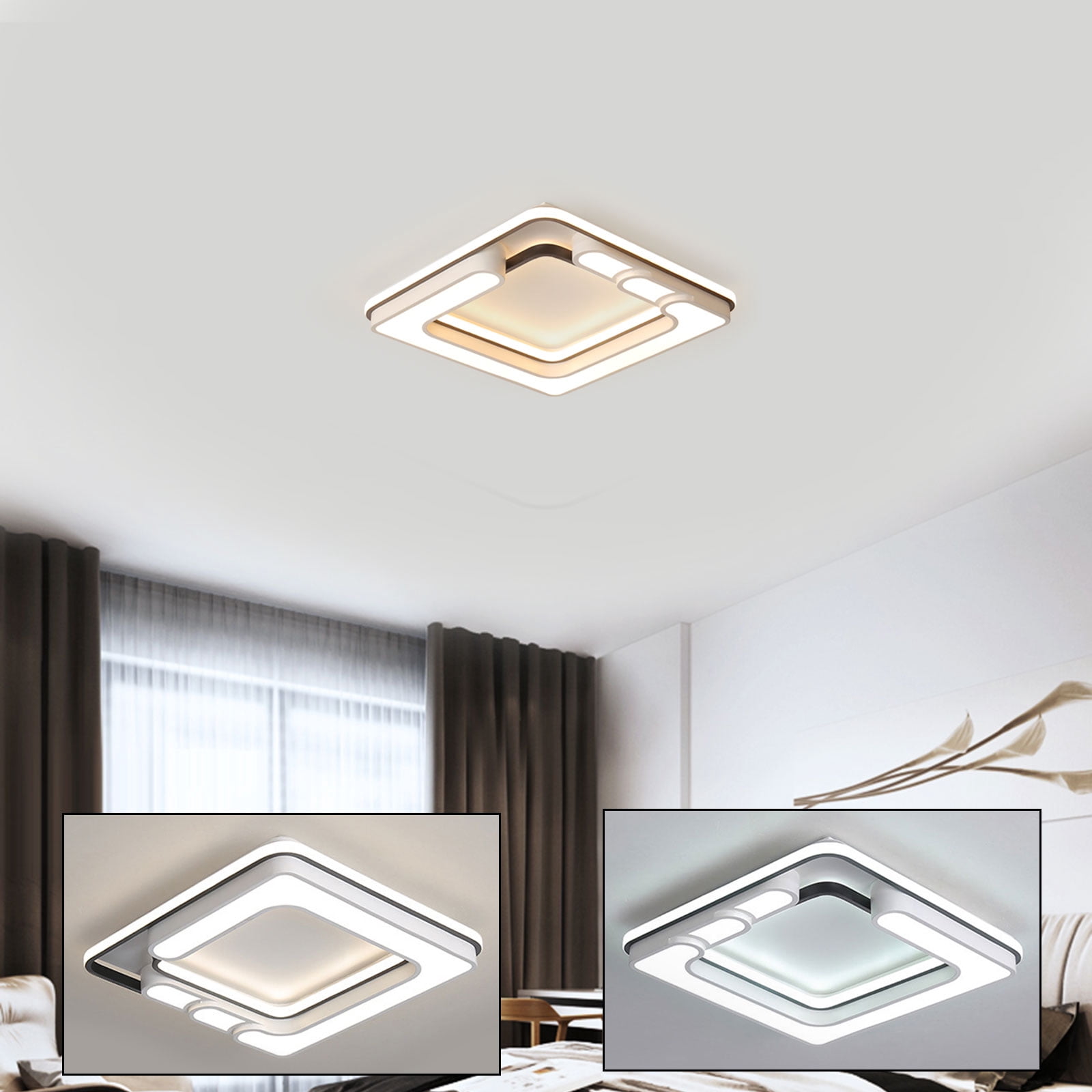 White Square Ceiling Light,&nbsp; Design, Wall Switch & Remote Control, Long-Lasting Durability for Modern Indoor Spaces