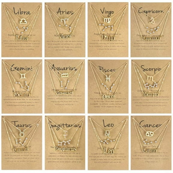 3 piece set Zodiac necklace- Constellation