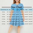 thumbnail image 2 of Girls Summer Dresses Crewneck Puff Sleeve Midi Dress Loose Fit Flowing A Line Dress with Button Decoration 5-15 Years, 2 of 5