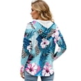 thumbnail image 2 of DISNIMO Sea Turtle Printed Hoodies for Women Hibiscus Flowers Printed Sweatshirts V Neck Pullover Tops Long Sleeve Shirts for Fall Winter, 3XL, 2 of 7