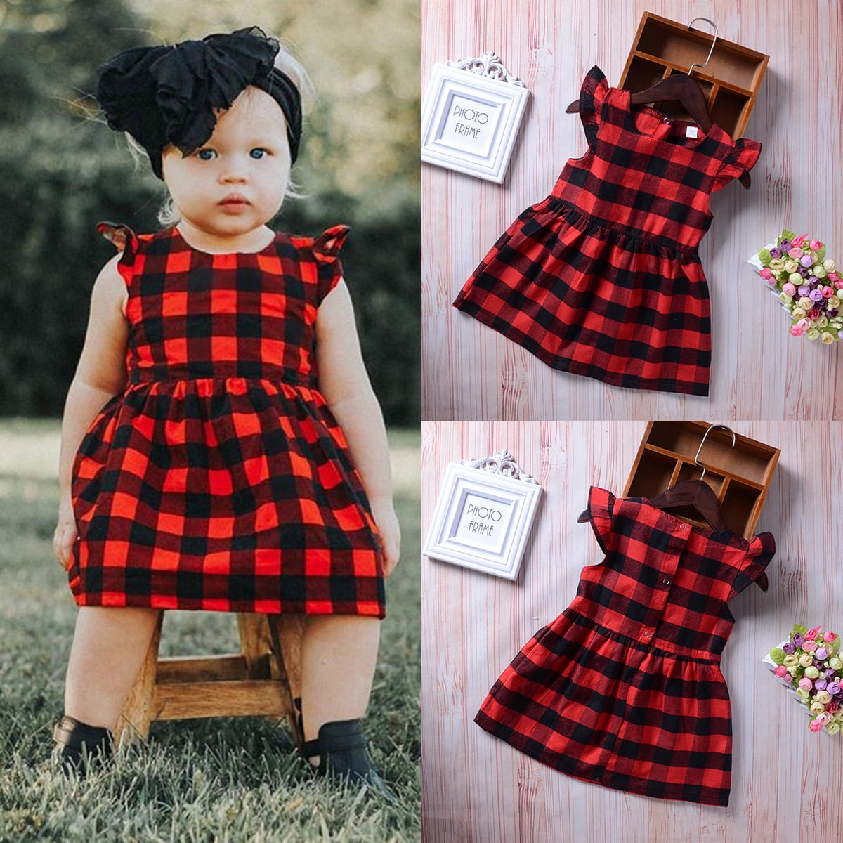 red tartan children's dress