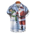 thumbnail image 3 of Mens Christmas Shirt Novelty Santa Claus Printed Blouse Funny Xmas Shirts Funny Christmas Santa Tops Button Down Lapel Short Sleeve Shirt Xmas Hawaiian Shirts Casual Loose Pullover, 3 of 4