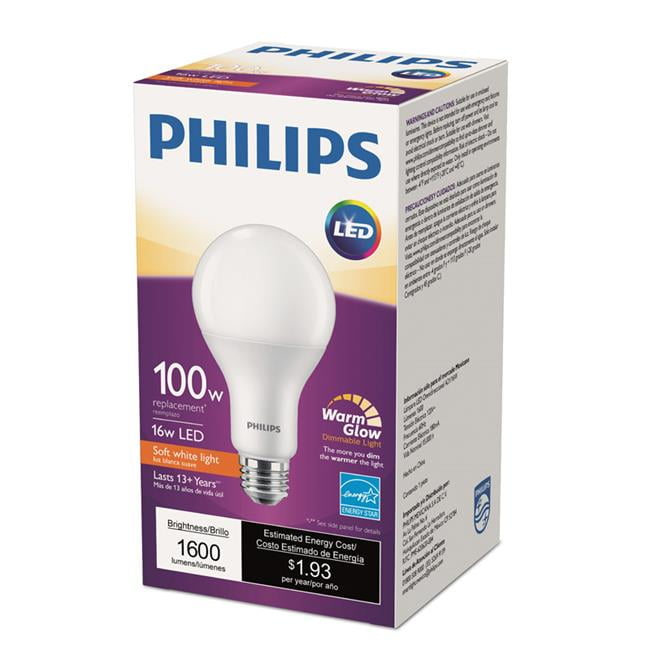 1 Philips Dimmable LED White Light 14w=100w 1600 Lumens