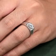 thumbnail image 6 of Newshe Jewellery 2 Ct Men Moissanite Wedding Bands 925 Sterling Silver Rings D Color VVS1 Clarity Brilliant Round Size 9, 6 of 7
