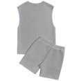 thumbnail image 5 of REORIAFEE Mens Sets 2 Piece Outfits Summer Tracksuit Set Casual Sport Beach Outfits for Men Gym Outfits Men's Casual Elastic Waist Shorts Round Neck Tank Top Shorts Set Gray XXL, 5 of 7