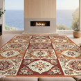 thumbnail image 2 of Design&I 3'x5' Ultra Soft Throw Mat, Hippie Throw Distressed Fragment Organized Panel Layout Orange None Fluffy Washable Easy Care Indoor rug for Bedside Hallway, 2 of 7