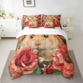 thumbnail image 2 of Ensemble Douillette Cochon d'Inde 7 Pcs « Bed in a Bag » Simple, Kawaii Cavy Ensembles de Literie Roses Rouges Draps de Lit, Mignon Ensemble de Draps Animal Sauvage avec Douillette, 2 of 6