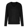 thumbnail image 5 of Jalioing Sweaters for Women Autumn Winter Solid Color V-Neck Ribbed Front Long Sleeve Classic Slim Knit Top (Small, Black), 5 of 9