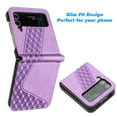 thumbnail image 2 of Mantto Slim Case For Samsung Galaxy Z Flip 4,Luxury PU Leather Magnetic Flip 360 Protection Shockproof Soft TPU Anti-Scratch Cover with Detachable Wrist Strap.For Samsung Galaxy Z Flip 4,Purple, 2 of 5