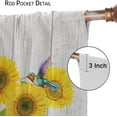 thumbnail image 6 of Sunflower Blackout Curtains for Kitchen,Vintage Rustic Watercolour Vase Natural Sunshine Sunflower Butterfly Bird Window Drapes Print for Boys Girls Bedroom Living Room 42x54in, 6 of 6