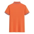 thumbnail image 4 of Fanxing Mens Golf Shirts Big And Tall Orange Slim Fit Casual Button Short Sleeve T-Shirt Summer Collared Golf Shirt 4XL, 4 of 6